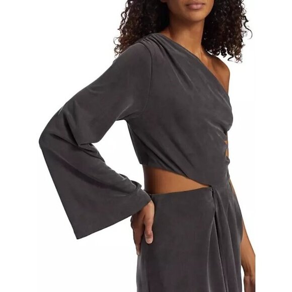 Something Navy One Shoulder Gown in Black Medium Womens Long Maxi Dress - Picture 12 of 16